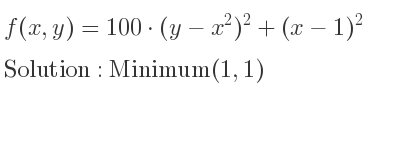 The f(x,y)=100*(y-x^2)^2+(x-1)^2 is Minimum(1,1)